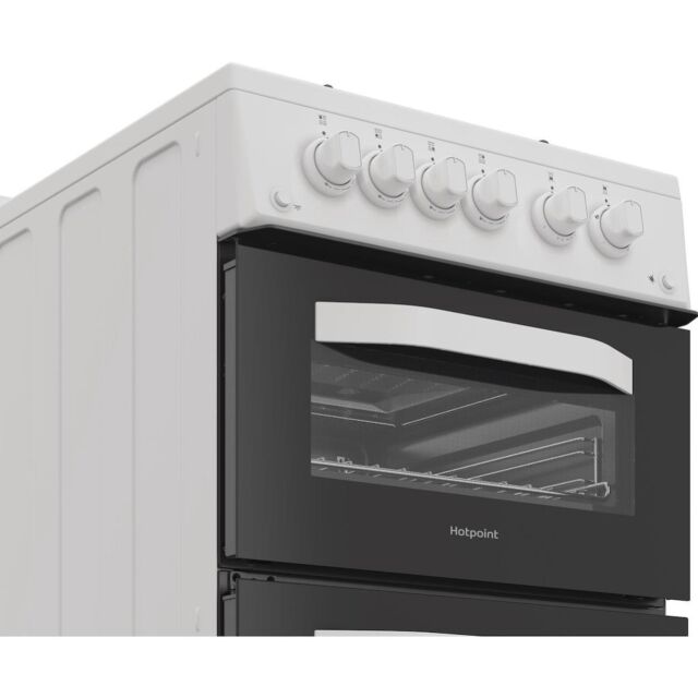 Hotpoint HDG5GCW Freestanding 50cm Gas Double Cooker - White
