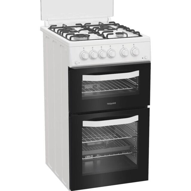 Hotpoint HDG5GCW Freestanding 50cm Gas Double Cooker - White