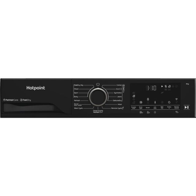 Hotpoint CHD94MBBSUK Fabric Care 9kg Heat Pump Tumble Dryer with HomeWhiz
