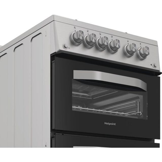 Hotpoint HDG5GCX Freestanding 50cm Gas Double Cooker - Inox