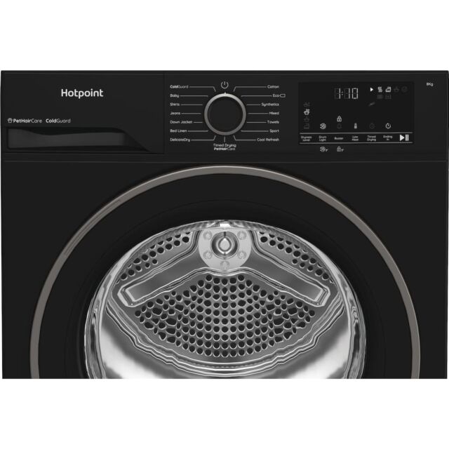 Hotpoint CHSD82MBBUK 8kg Heat Pump Tumble Dryer with Pet Hair Care
