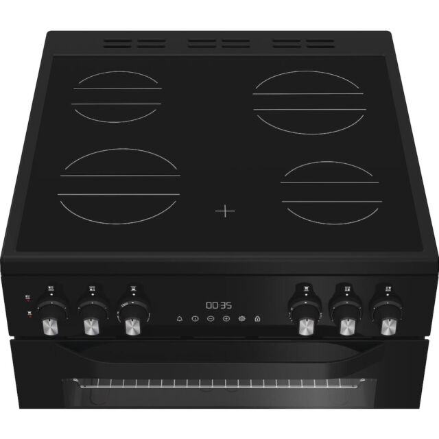 Hotpoint HDE6VDB1 60cm Freestanding Electric Double Oven Cooker with Multiflow