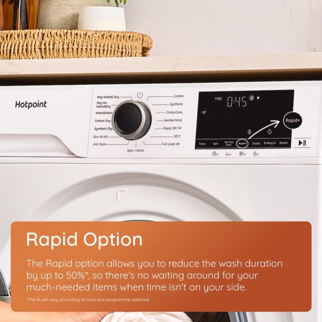 Hotpoint HBD8680GANTISTAINUK AntiStain Freestanding 8+6kg Washer Dryer - Graphite