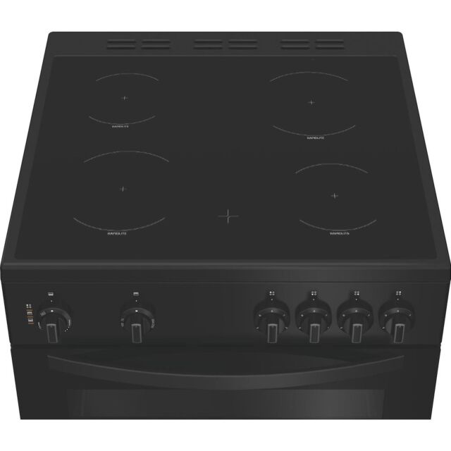 Indesit IDE6VMB 60cm Electric Cooker with Ceramic Hob - Black