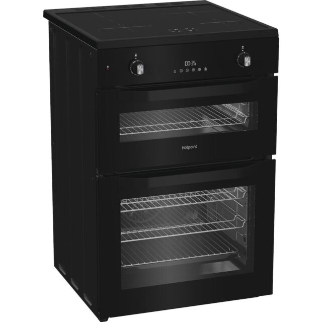 Hotpoint HDE6IDC2B1 Double Oven Electric Cooker with Induction Hob - Black