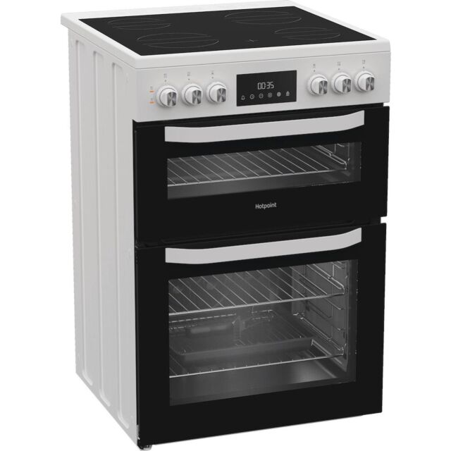 Hotpoint HTE6VDCW Freestanding 60cm Ceramic Electric Cooker - White