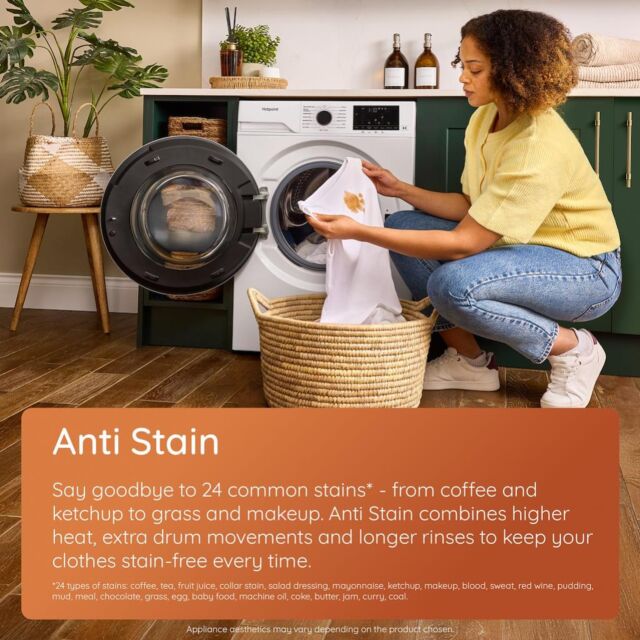 Hotpoint HBD8680GANTISTAINUK AntiStain Freestanding 8+6kg Washer Dryer - Graphite