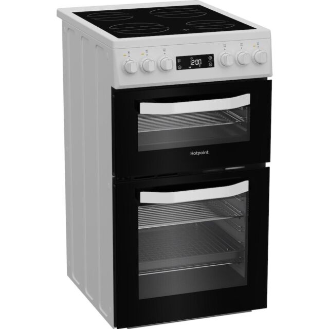 Hotpoint HDE5VDCW 50cm Electric Cooker with Ceramic Hob - White
