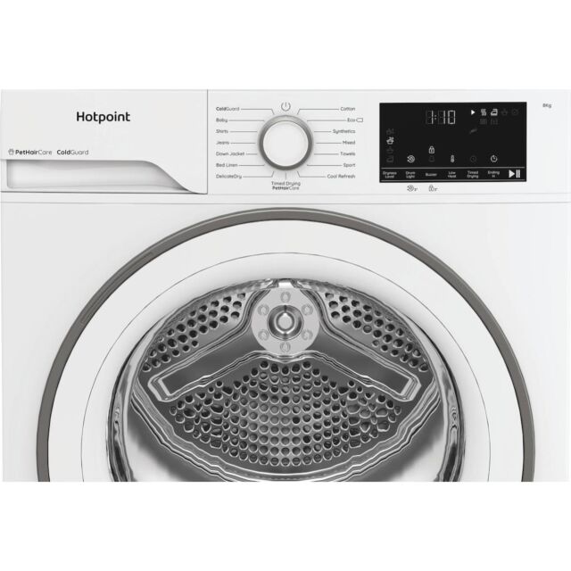 Hotpoint CHSD82MWWUK 8kg Heat Pump Tumble Dryer with Pet Hair Care