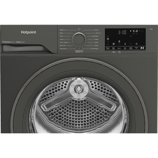 Hotpoint CHSD82MGGUK Freestanding 8kg Heat Pump Tumble Dryer with PetHairCare