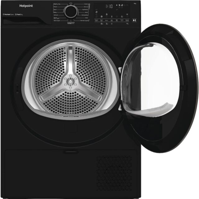 Hotpoint CHD94MBBSUK Fabric Care 9kg Heat Pump Tumble Dryer with HomeWhiz