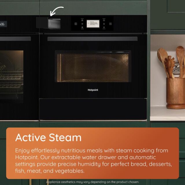 Hotpoint HOI6A8PT1SXUK Built-In Single Pyrolytic Oven with ActiveMultiflow and ActiveSteam - Inox