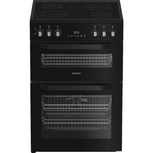 Hotpoint HDE6VDC2B1 60cm Double Oven Electric Cooker with Ceramic Hob