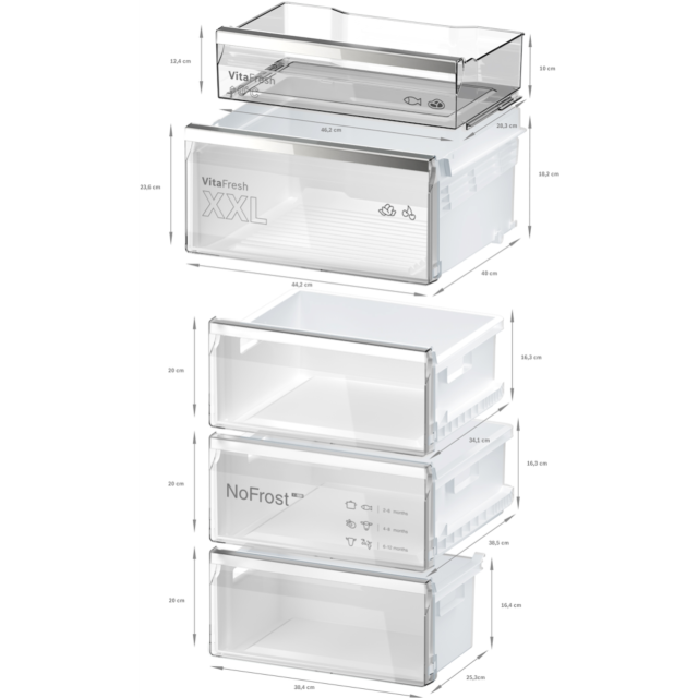 Bosch KGN39AWCTG, Free-standing fridge-freezer with freezer at bottom