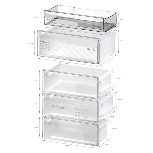 Bosch KGN492LDFG, Free-standing fridge-freezer with freezer at bottom