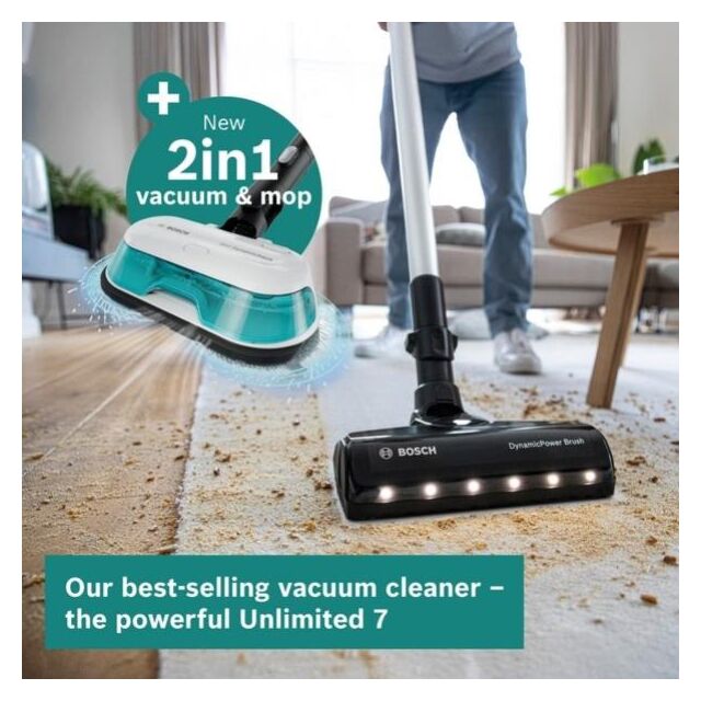 Bosch BCS71HYGGB, Cordless 2 in 1 Vacuum and Mop