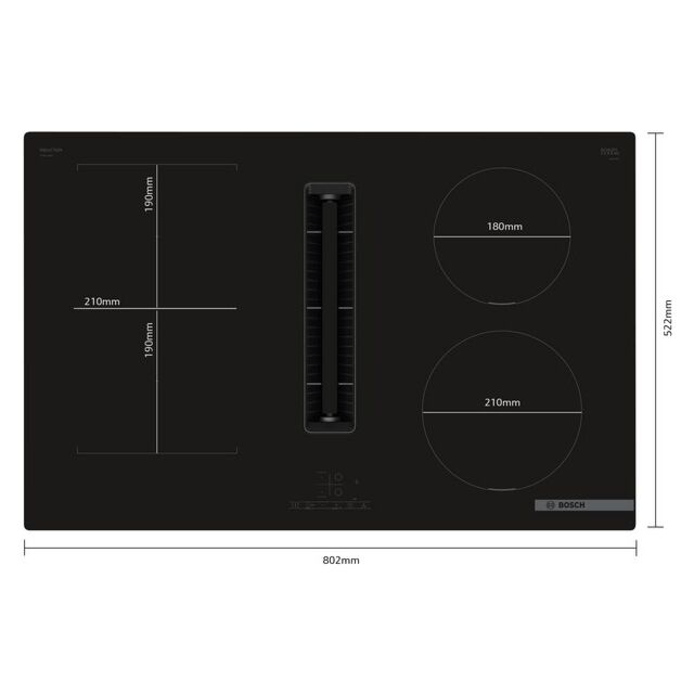 Bosch PVS811B16E, Induction hob with integrated ventilation system