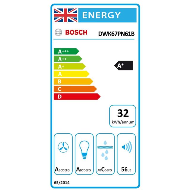 Bosch DWK67PN61B, Wall-mounted cooker hood