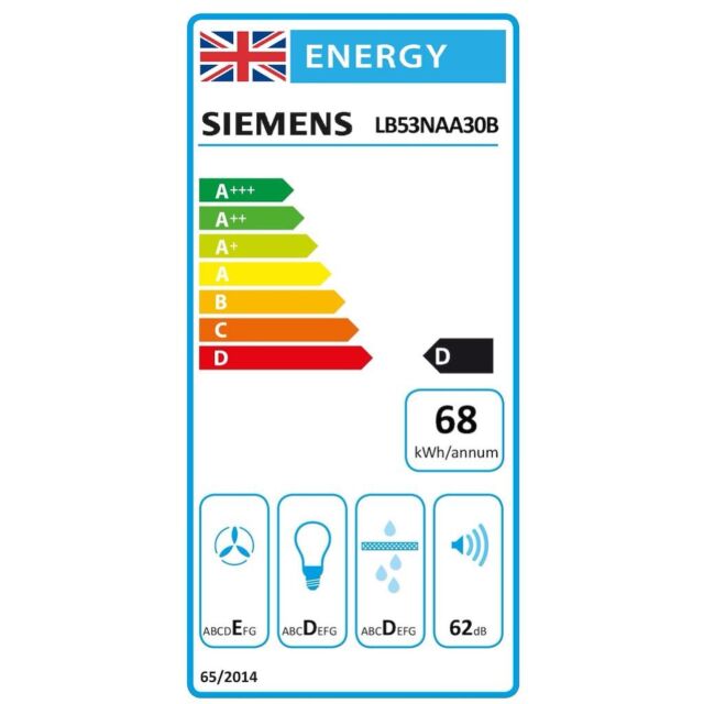 Siemens LB53NAA30B, Canopy cooker hood