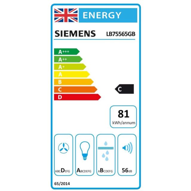 Siemens LB75565GB, Canopy cooker hood