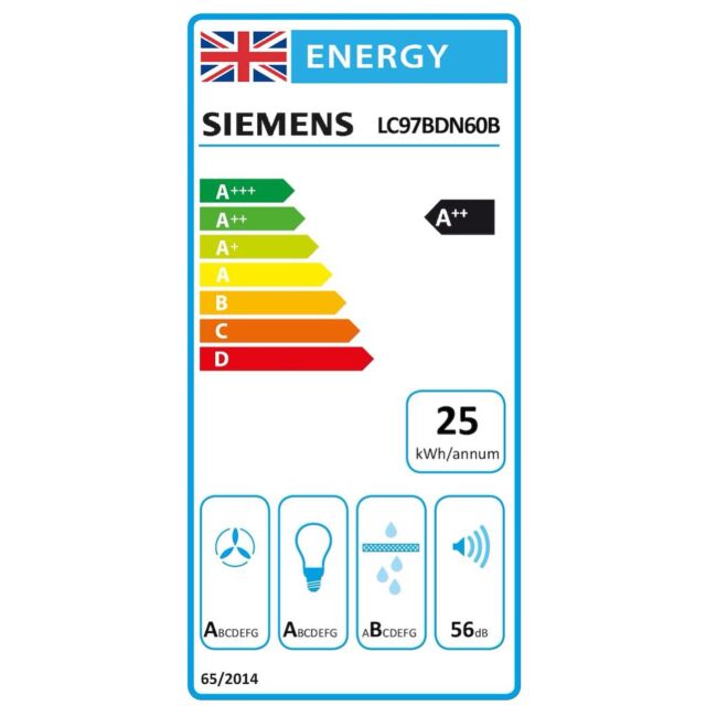 Siemens LC97BDN60B, Wall-mounted cooker hood