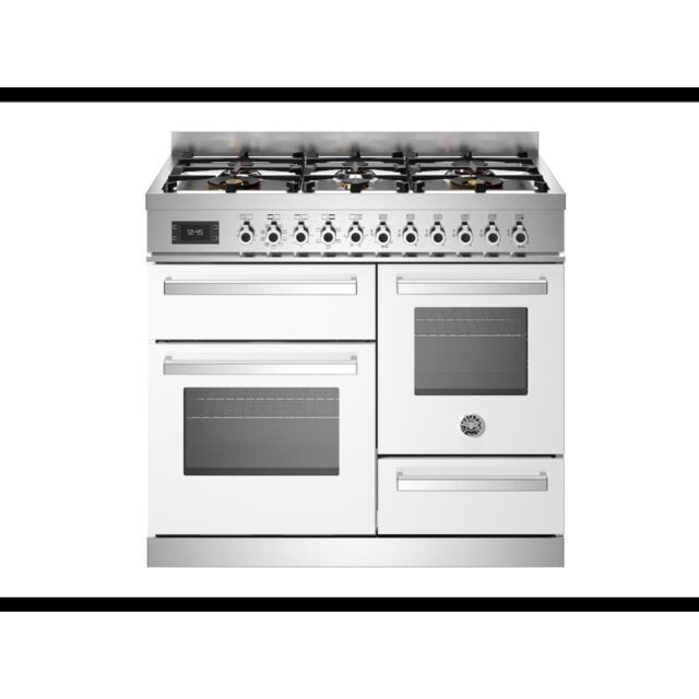 Bertazzoni PRO106L3EBIT Professional 100cm Range Cooker XG Oven Dual Fuel Gloss White