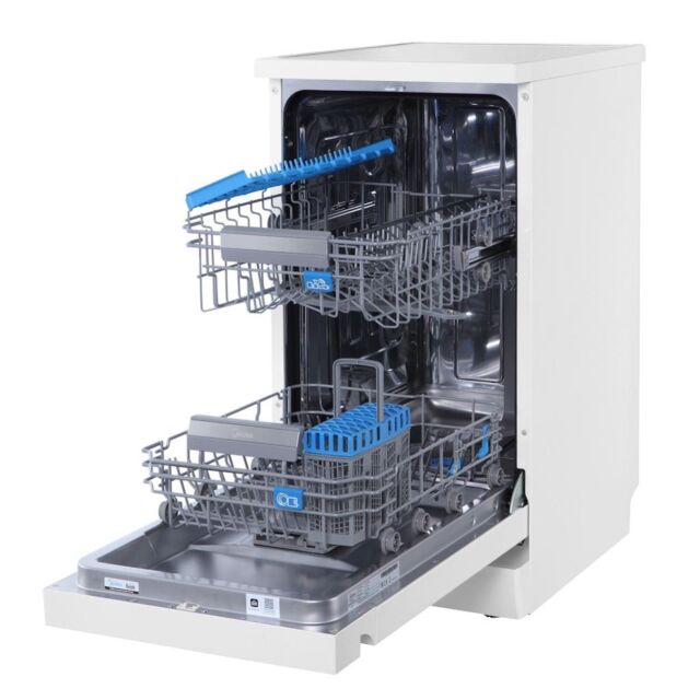 Midea MDWEF1034C(W)-WG-UK 10 Place Setting Freestanding Slimline 45cm Dishwasher - White