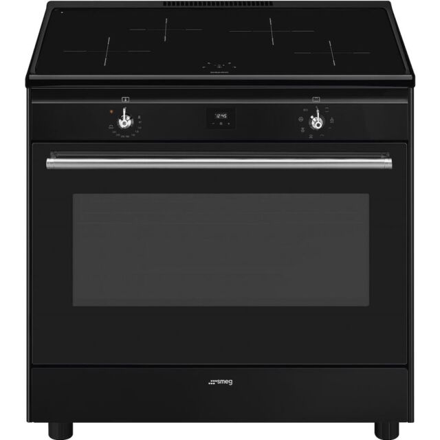 Smeg CX91IMBL 90cm Classic Single Cavity Induction Range Cooker - Black