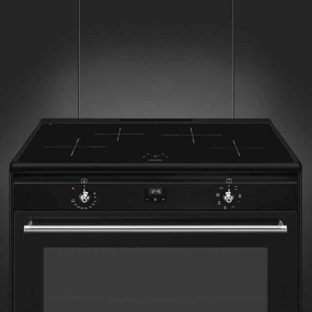 Smeg CX91IMBL 90cm Classic Single Cavity Induction Range Cooker - Black
