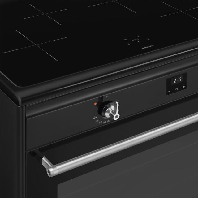 Smeg CX91IMBL 90cm Classic Single Cavity Induction Range Cooker - Black