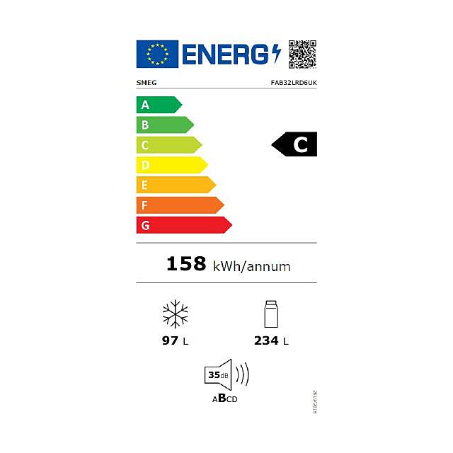 Smeg FAB32LRD6UK Retro Fridge Freezer Left Hand Hinge - Red