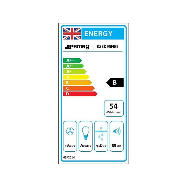 Smeg KSED95NEE 90cm Chimney Hood, Black
