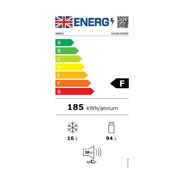 Smeg UKU8C082DF 60cm Integrated Under Worktop Refrigerator with Ice Box