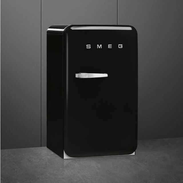 Smeg FAB10HRBL5 Retro Mini Fridge with Ice Box Right Hand Hinge - Black
