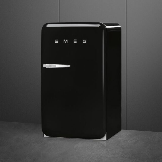 Smeg FAB10HRBL5 Retro Mini Fridge with Ice Box Right Hand Hinge - Black