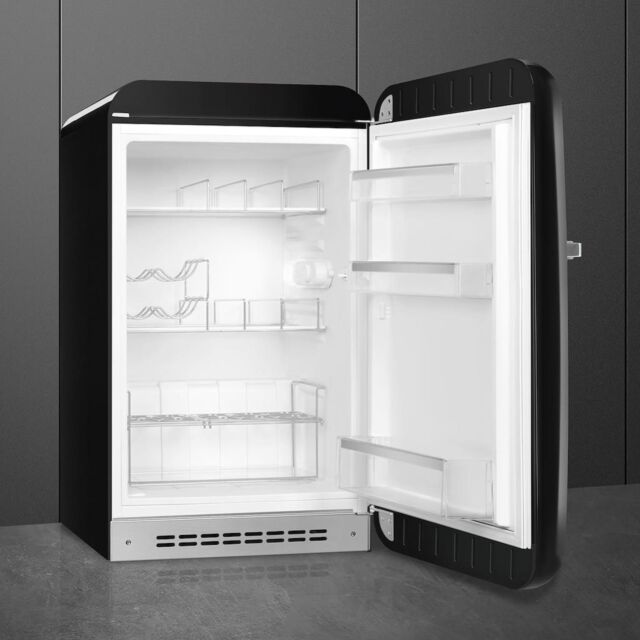 Smeg FAB10HRBL5 Retro Mini Fridge with Ice Box Right Hand Hinge - Black