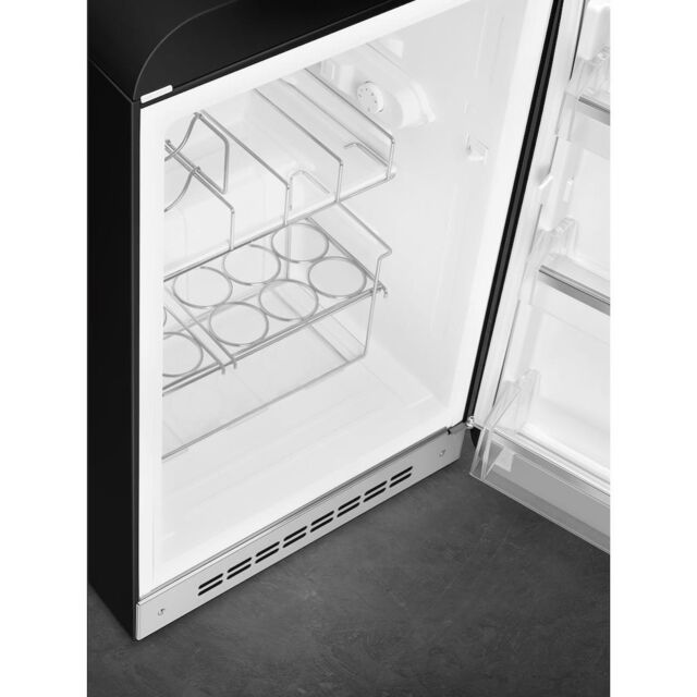 Smeg FAB10HRBL6 Retro Mini Fridge with Ice Box Right Hand Hinge - Black