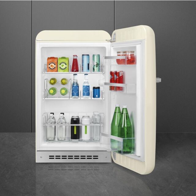 Smeg FAB10HRCR6 Retro Mini Fridge with Ice Box Right Hand Hinge - Cream
