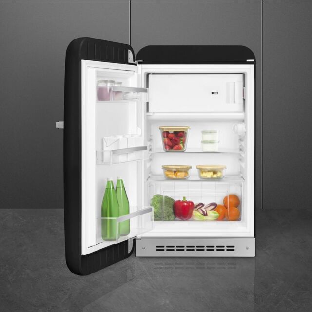 Smeg FAB10LBL5 55cm Fridge with Icebox Left Hand Hinge, Black