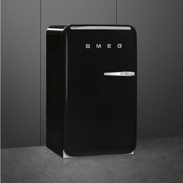 Smeg FAB10LBL5 55cm Fridge with Icebox Left Hand Hinge, Black
