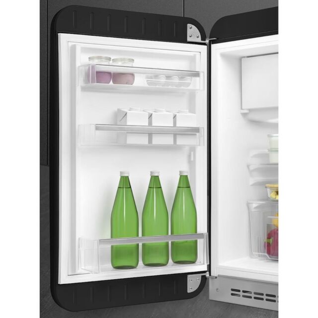 Smeg FAB10LBL5 55cm Fridge with Icebox Left Hand Hinge, Black