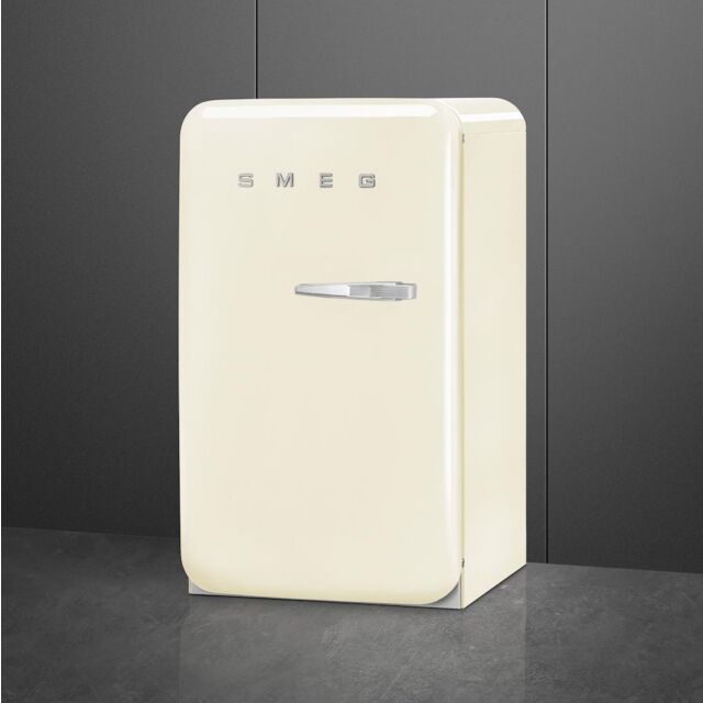 Smeg FAB10LCR6 Retro Mini Fridge Left Hand Hinge - Cream