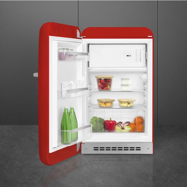 Smeg FAB10LRD6 Retro Mini Fridge Left Hand Hinge - Red