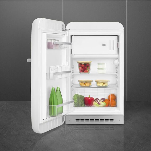 Smeg FAB10LWH6 Retro Mini Fridge Left Hand Hinge - White