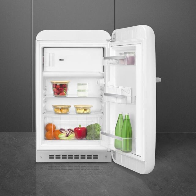 Smeg FAB10RWH5 55cm 50s Style Small Right Hand Hinge Fridge with Icebox