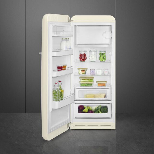 Smeg FAB28LCR6UK Retro Fridge Freezer Left Hand Hinge - Cream