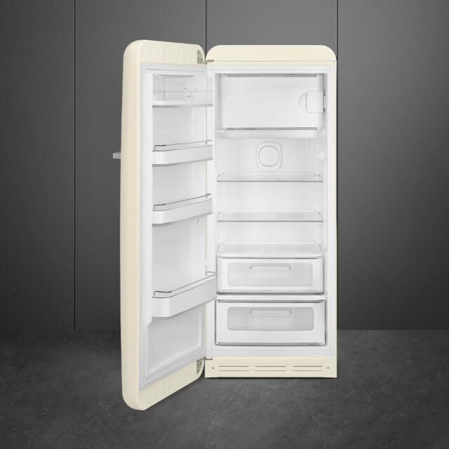 Smeg FAB28LCR6UK Retro Fridge Freezer Left Hand Hinge - Cream