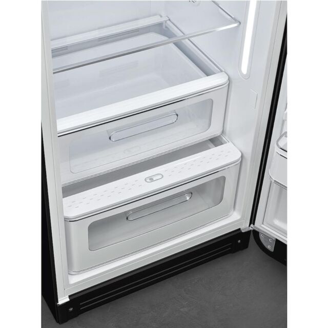 Smeg FAB28RBL5UK 60cm 50s Style Right Hand Hinge Fridge with Icebox, Black