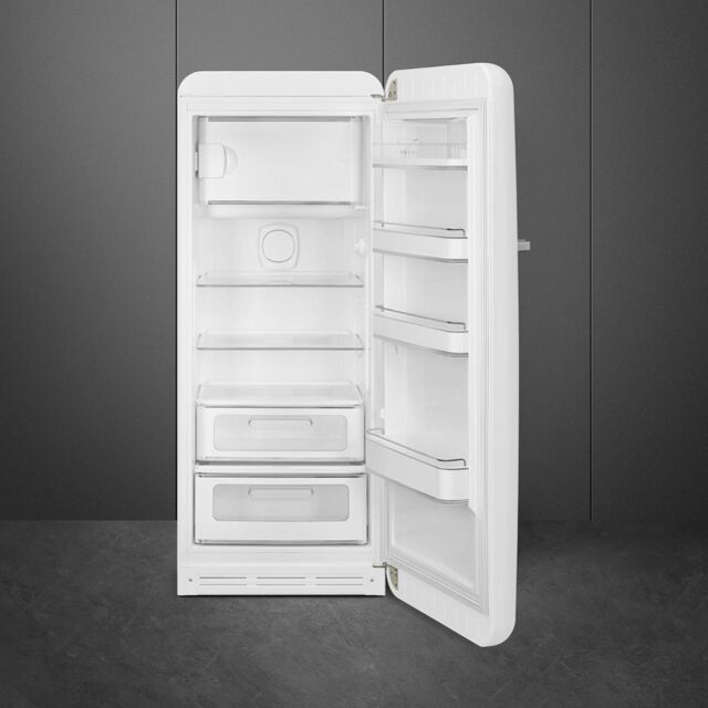 Smeg FAB28RWH5UK 60cm 50s Style Right Hand Hinge Fridge with Icebox, White
