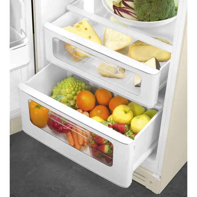 Smeg FAB30LCR6UK Retro Fridge Freezer Left Hand Hinge - Cream